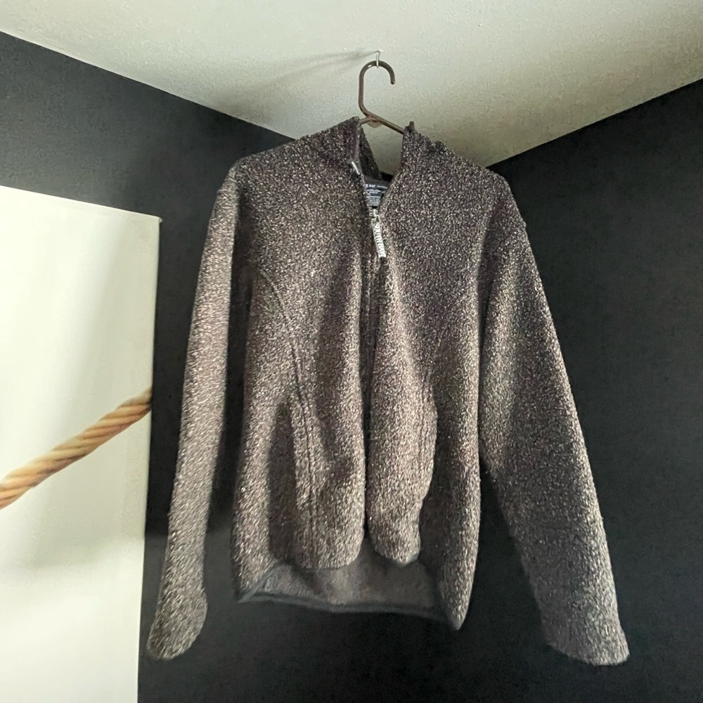 Dark Brown hooded zip up sweater